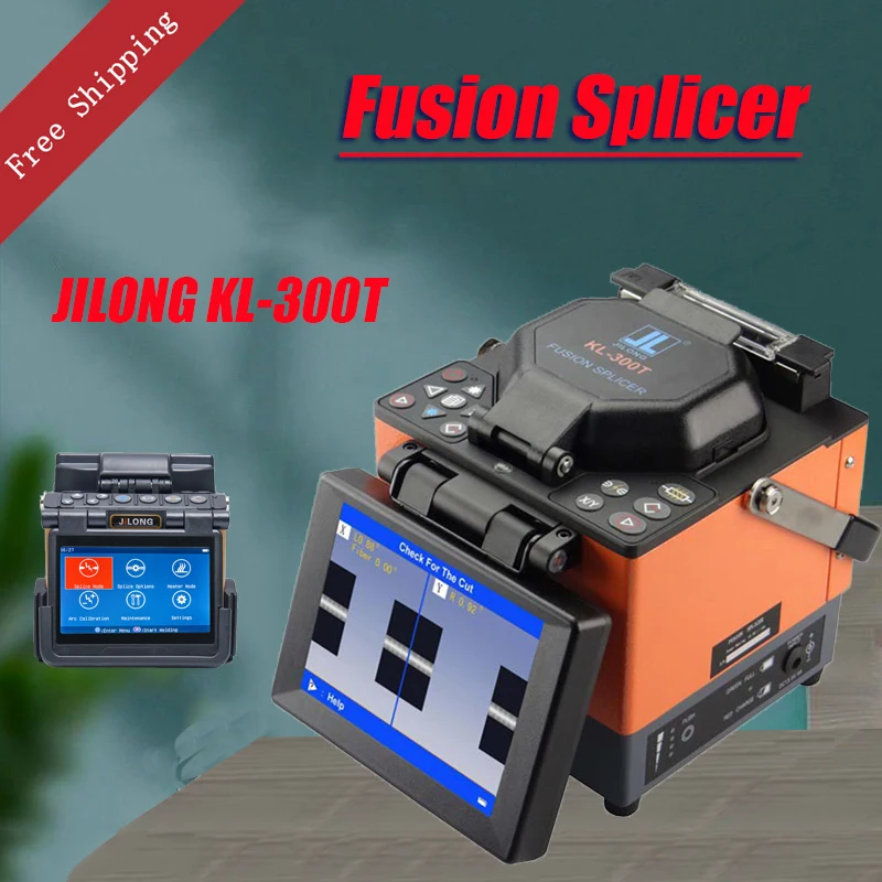 

FTTX Fusion Splicer JILONG KL-300T Fusion Splicing Machine with Fiber Cleaver with Cleaver Core Aliginment DHL Free Shipping