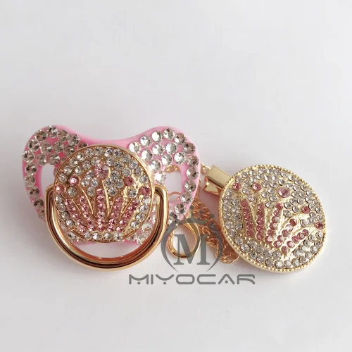 0 to 6m white MIYOCAR все bling розовая Корона соски-пустышки розовая блестящая соски-пустышки n соска клип без добавления бисфенола А одобрено Управлением по надзору в сфере пищевых продуктов соски-пустышки уникальный роскошный соски-пустышки - Цвет: 0 to 6m white