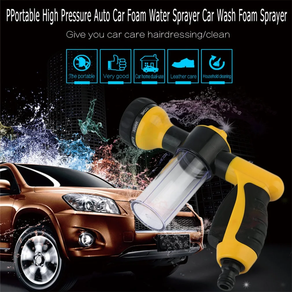 

New Newest Portable High Pressure Auto Car Foam Water Sprayer Car Wash Foam Sprayer Black and Yellow Hot Selling