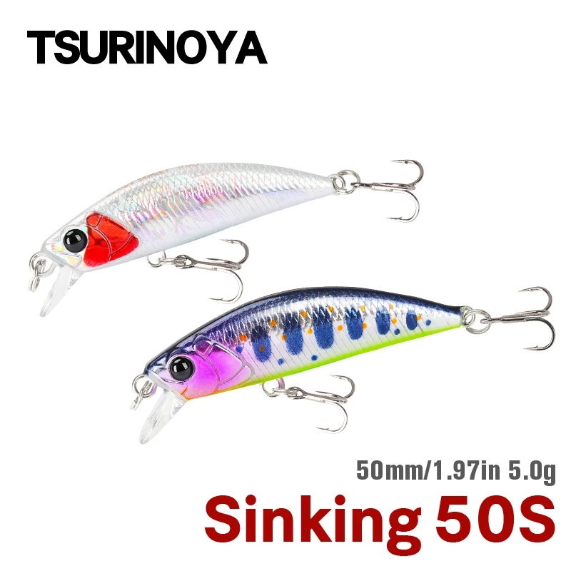 TSURINOYA Fishing Lure 50S 5g Sinking Minnow INTRUDER Trout Hard Baits DW106 Jerkbait Perch Pike Bass Hot Sale Crankbait Wobbler