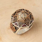 Кольцо из стерлингового серебра 925 К, серия Султан, выгравированное украшение с мотивом Святой Софии, мечеть, ювелирный подарок для него, эксклюзивный