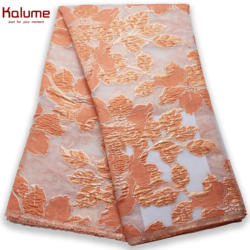 

Kalume African Tull Brocade Lace Fabric 5 Yards 2022 French Gilding Jacquard Lace Fabric For Diy Women Wedding Dresses F1880