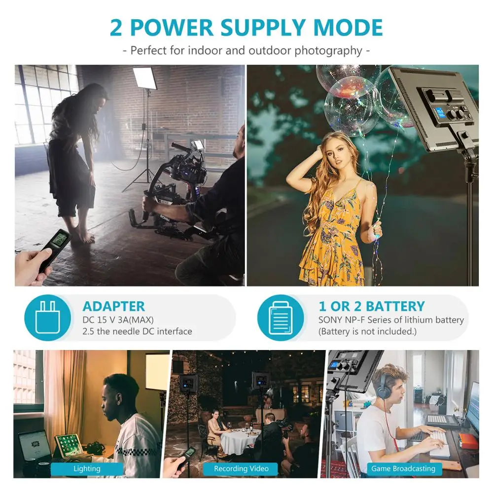 

Neewer Video Lighting Kit: 2-Pack Dimmable Bi-Color 18" Large LED Panel+ Light Stand for Photography Video Shooting Live Stream