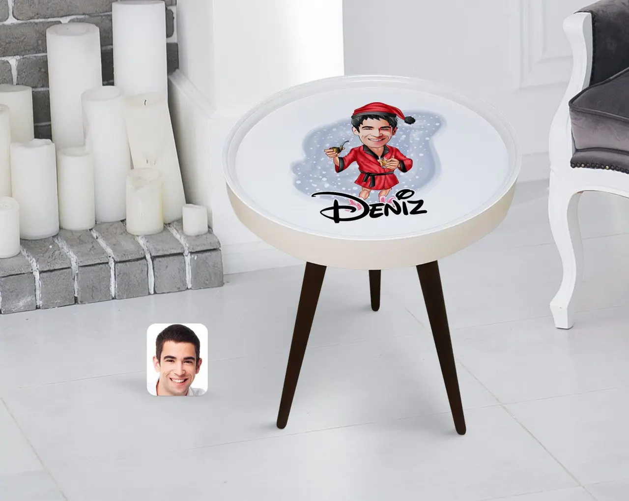 

Personalized Men 'S New Year Caricature Of Wood Zigon Sehpa-3
