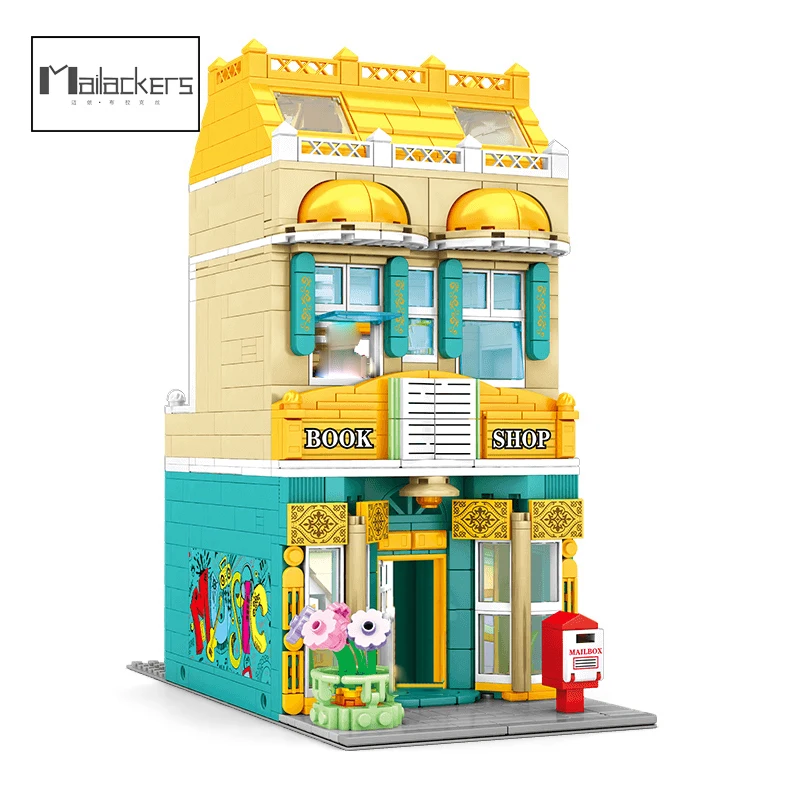 

Mailackers Creative Architecture City Building Blocks European Bookstore Mall Library Nordic Street View Series Brick Ideas Toy