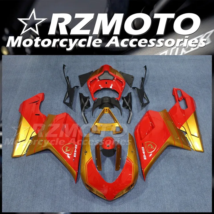 

Injection Mold New ABS Fairings Kit Fit for Ducati 848 1098 1198 Evo 2007 2008 2009 2010 2011 2012 Bodywork Set Red Golden