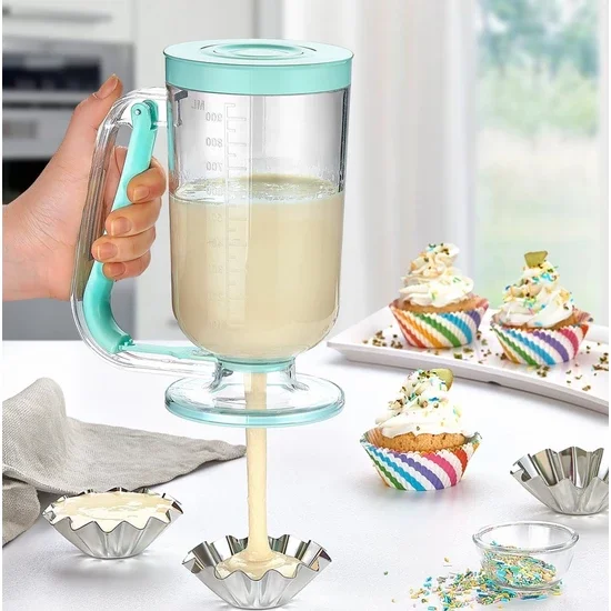 

Pancake Cupcakes Batter Dispenser Waffle Cake/Dough Funnel Cream Separator Measuring Cup Doser Valve Baking Tools Muffins Poure
