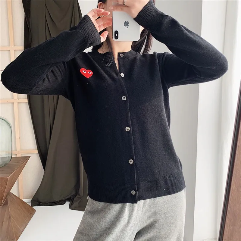 

2021 Heart Eyes Embroidery Cardigan Japan Style Tops Black Cardigan For Women Sweater Traf Blouse Office 2019 Korean Fashion Hot