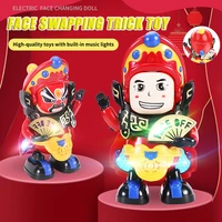 face changing doll peking opera changing face dancing robot automatic conversion light music robot toys children toy character