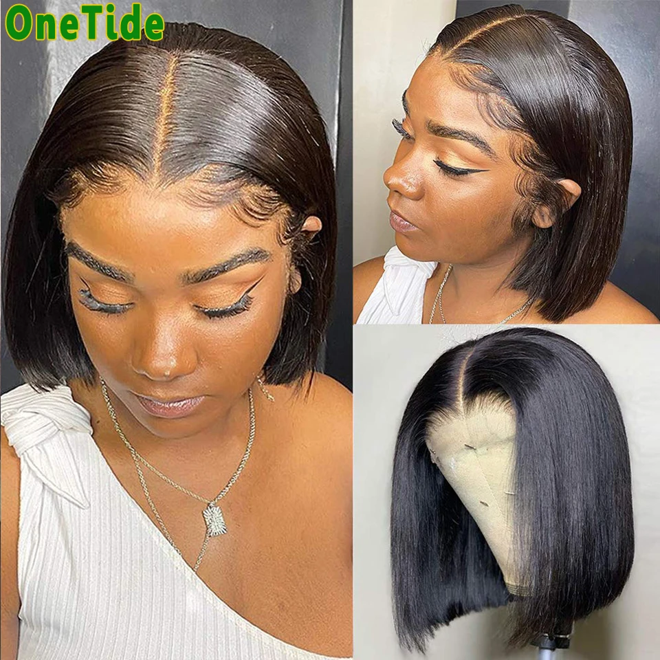 2Pcs Wholesale Brazilian Straight Bob Wig Lace Front Human Hair Wigs Short Bob Wig Human Hair13x4 Lace Frontal Wigs For Women