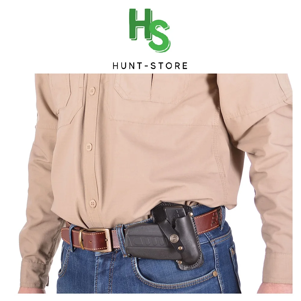 Кобура под УДАР со скобой ХСН для ношения оружия самообороны из натуральной кожи