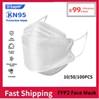 10-100 шт. ffp2mask KN95 маски, 5 слоев 3D KN95 маска, защитная маска, безопасная дышащая маска KN95 маска CE