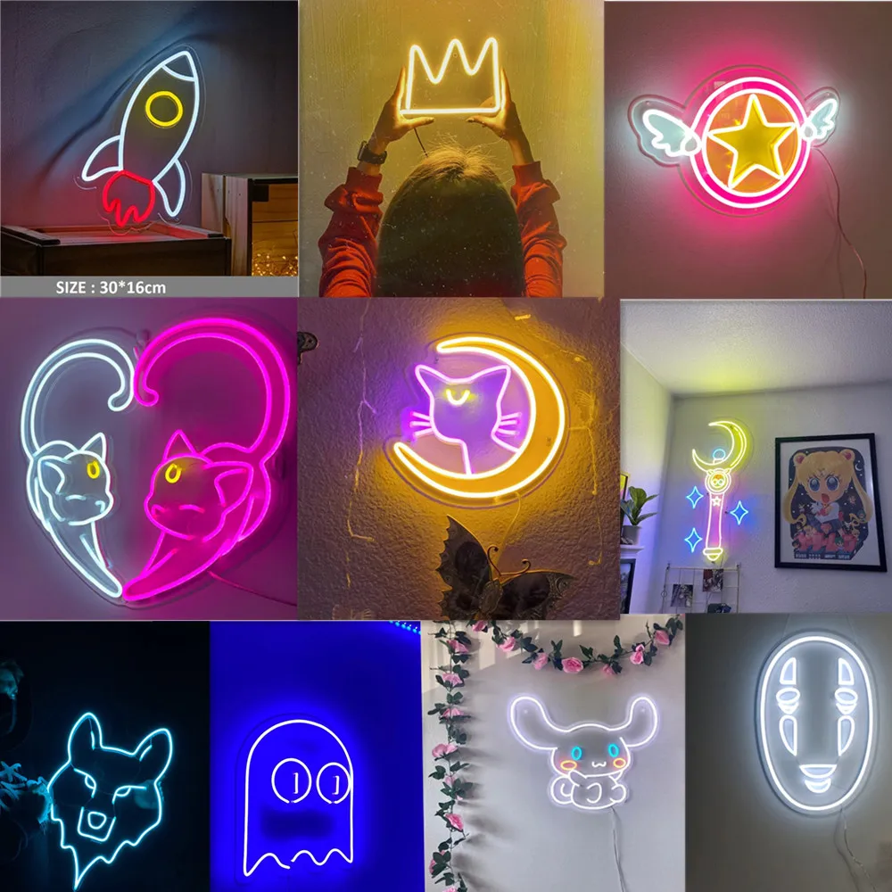 

Custom Neon Light Anime Neon Sign Japanese Cartoon Neon Sign LIght Cute Wall Decor Room Decor Led Light Sign BirthdayGift