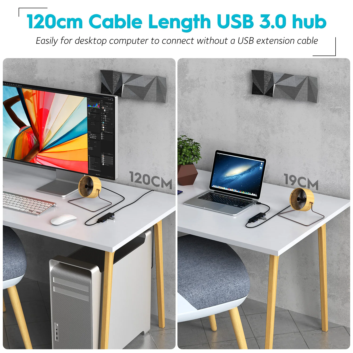Aceele тонкий размер usb-хаб USB 3,0 до 4 USB 3,0 портов адаптер для ПК ноутбука Macbook Air DELL hp LENOVO ASUS и т. д. 120 см 4 фута
