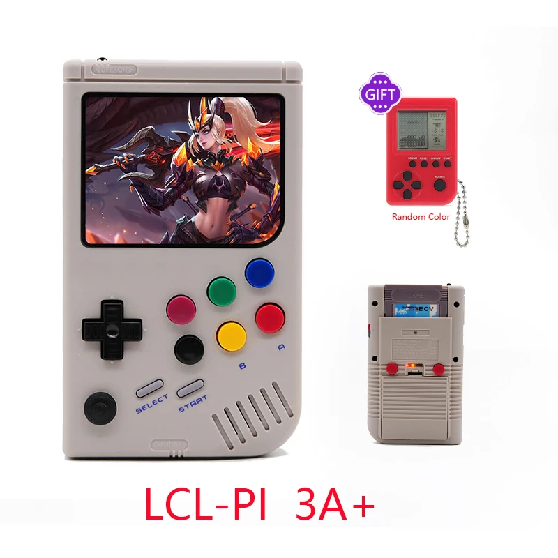 Новинка 2,0, ретро LCL Pi Boy Raspberry Pi для игры для мальчиков, видео игровая консоль, портативная Классическая портативная игровая приставка Raspberry Pi 3B/A - Цвет: Gray 3A plus