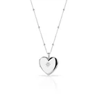 Стерлинговое Серебро Сердце Фото Шарм медальон циркон ожерелье ювелирные изделия с цепочкой