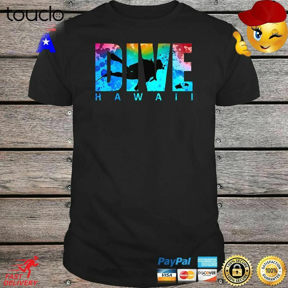 

DIVE HAWAII Sunset Sharks Scuba Diver Diving Snorkeling Gift T-Shirt