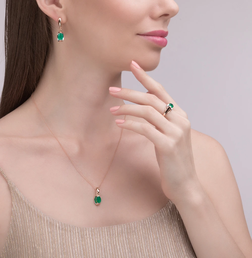 Золотое кольцо с агатом SUNLIGHT проба 585 | Украшения и аксессуары