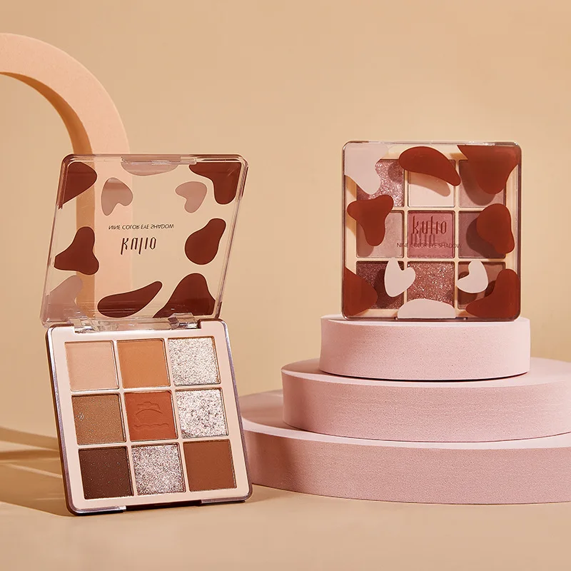 

9 Colors Small Eyeshadow Highlighter Palette Natural High Pigmented Shrimmer Makeup Colorful Vibrant Make Up Pallets