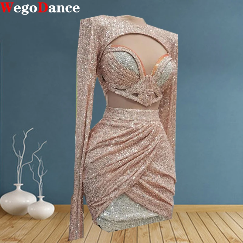 Блестящие короткие вечерние платья с блестками элегантные длинные женские