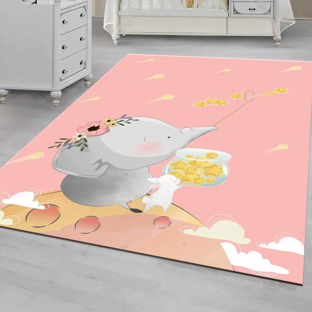 

Blue Elephant Slip Floor Carpet, Teen's Carpet