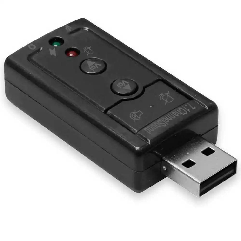 USB 2 0 внешняя аудио карта 3D стерео 7 1 звуковой адаптер с регулятором громкости
