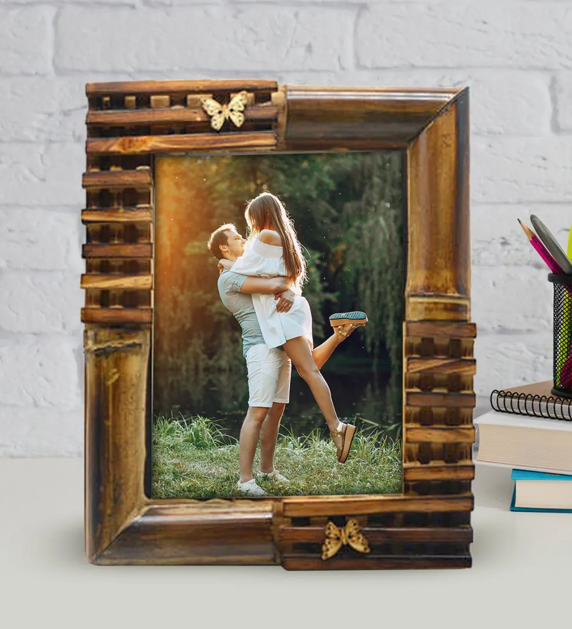 Персонализированные фото бамбуковая рамка (10x15 см)| |