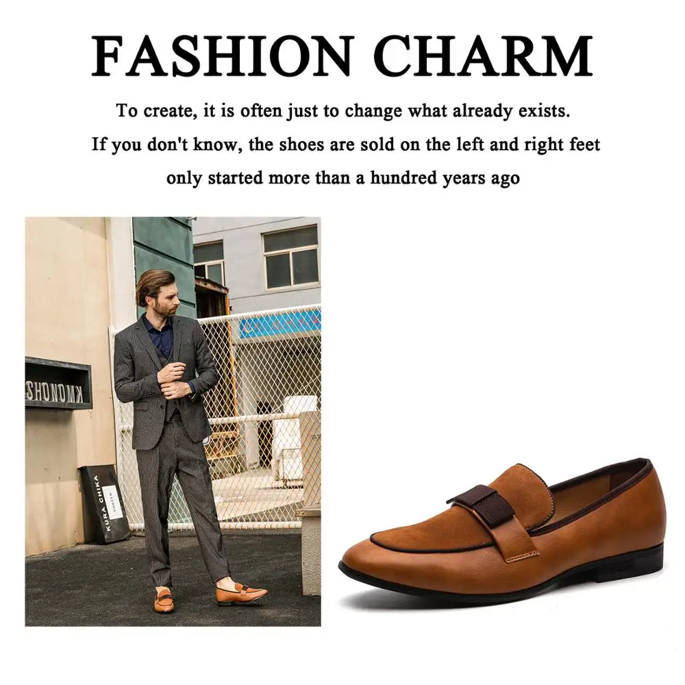 

MEIJIANA Men Wedding Party Dress Shoes Men's Banquet Loafers Genuine Patent Leather And Suede Leather Patchwork Loafers Men