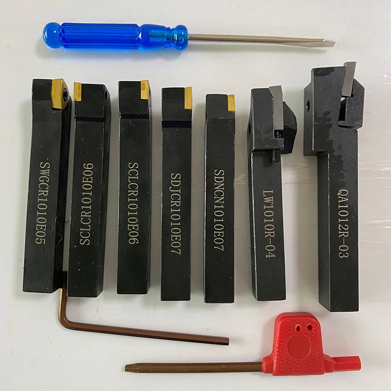 Mini Lathe Tools 7Pcs Lathe Cutter Set Lathe Tool Holder Met