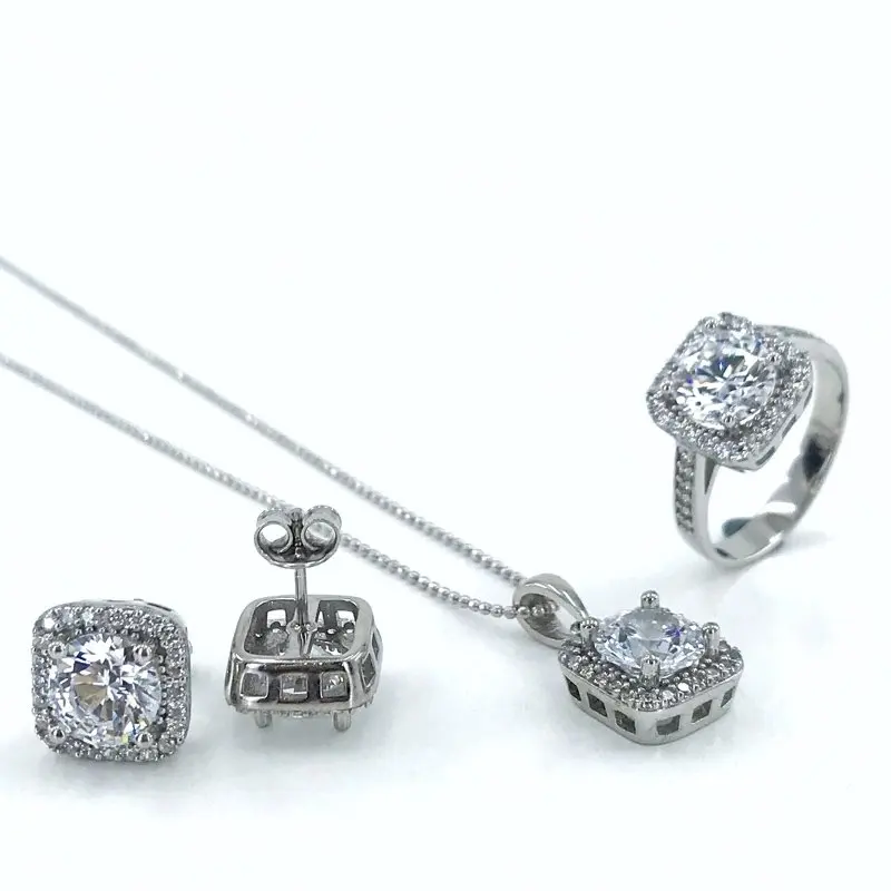 3 00 карат Swarovski Заказная модель серебряный комплект костюм|Ювелирные наборы| |