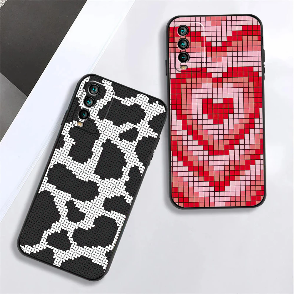 

Pixel Heart Phone Case For Xiaomi Redmi Note 9 10 Pro MAX 5G 9i 9AT 9 9T 9A 9C Case Soft TPU Funda Hot New Silicon Back Cover