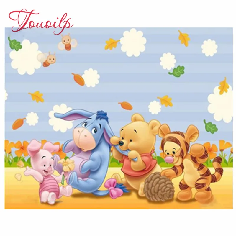Винни Пух алмазная живопись Хрустальная Алмазная вышивка крестиком мультфильм 5d
