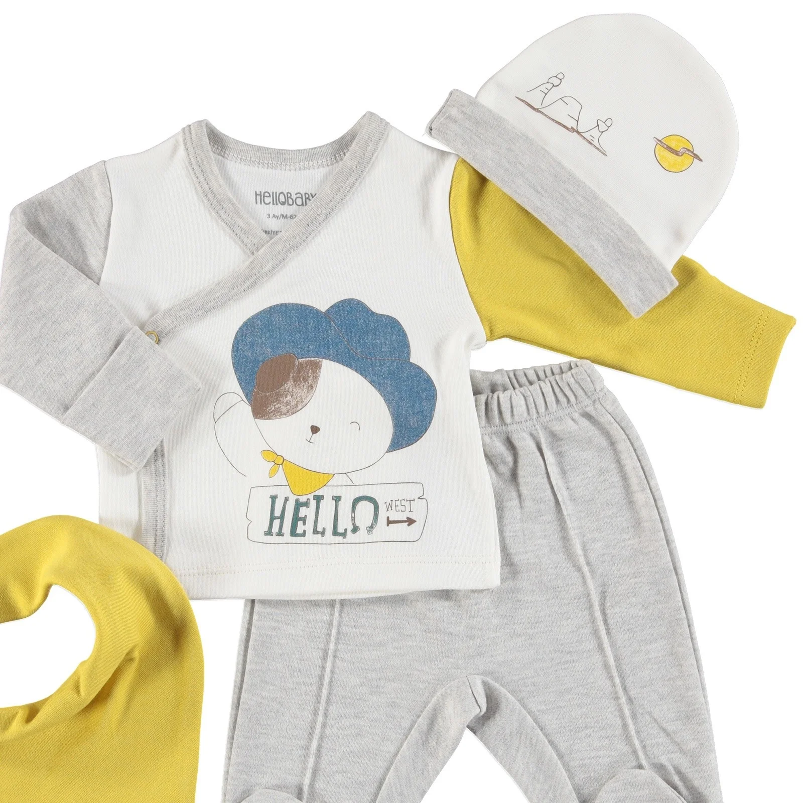 Ebebek HelloBaby костюм в ковбойском стиле брюки шарф комплект из 3 предметов| |