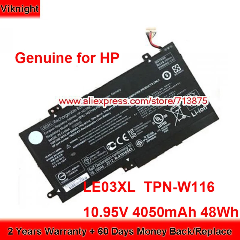 

Genuine LE03XL Battery 796220-541 for Hp Envy x360 15-w000 x360 13-s000na Series 10.95V 4050mAh 48Wh