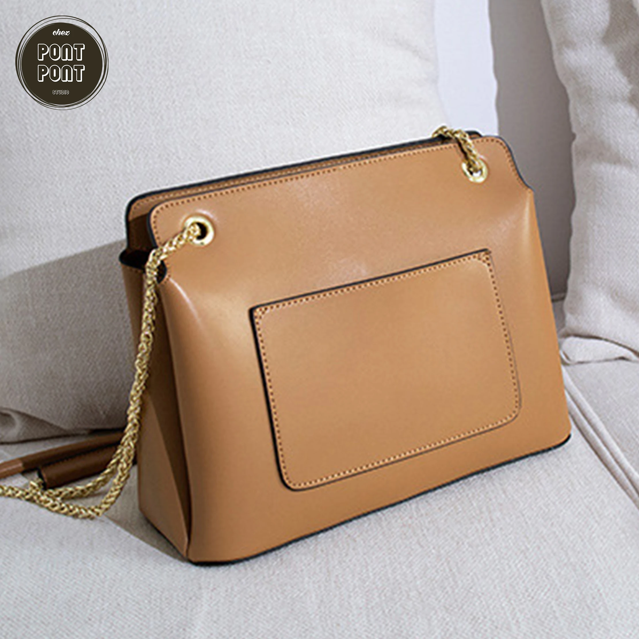 large female handbag genuine real leather chain shoulder bag for women designer chic big capacity zipper lady office sac a main free global shipping