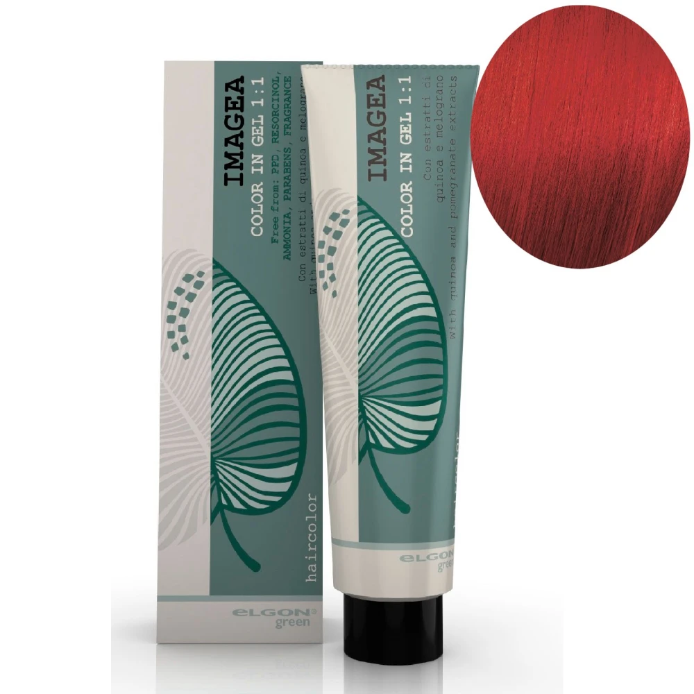 Elgon Краска для волос безаммиачная гель-краска натуральная Imagea Green in Gel Rosso Красный