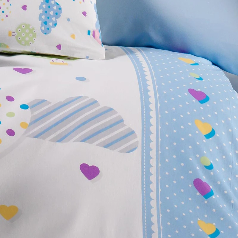 Комплект постельного белья Lady Moda Baloon из 4 предметов 100x150 см 100% хлопок с мультяшным