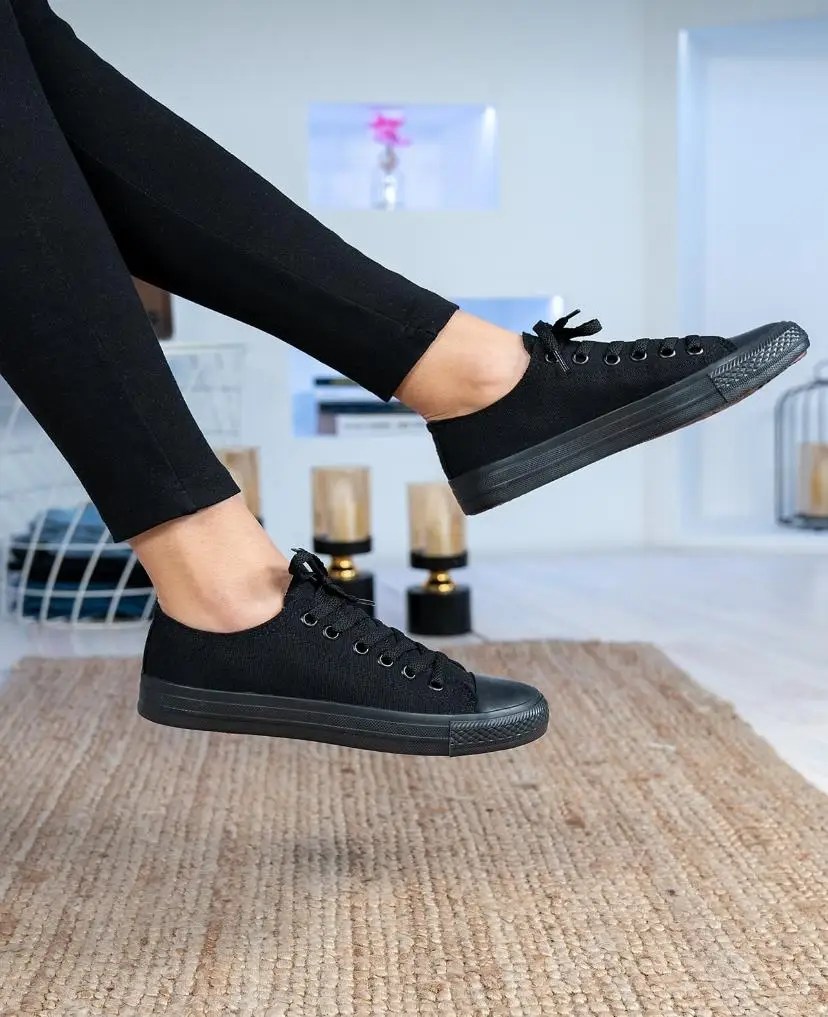 

CASUAL LINEN BLACK SPORT SHOES
