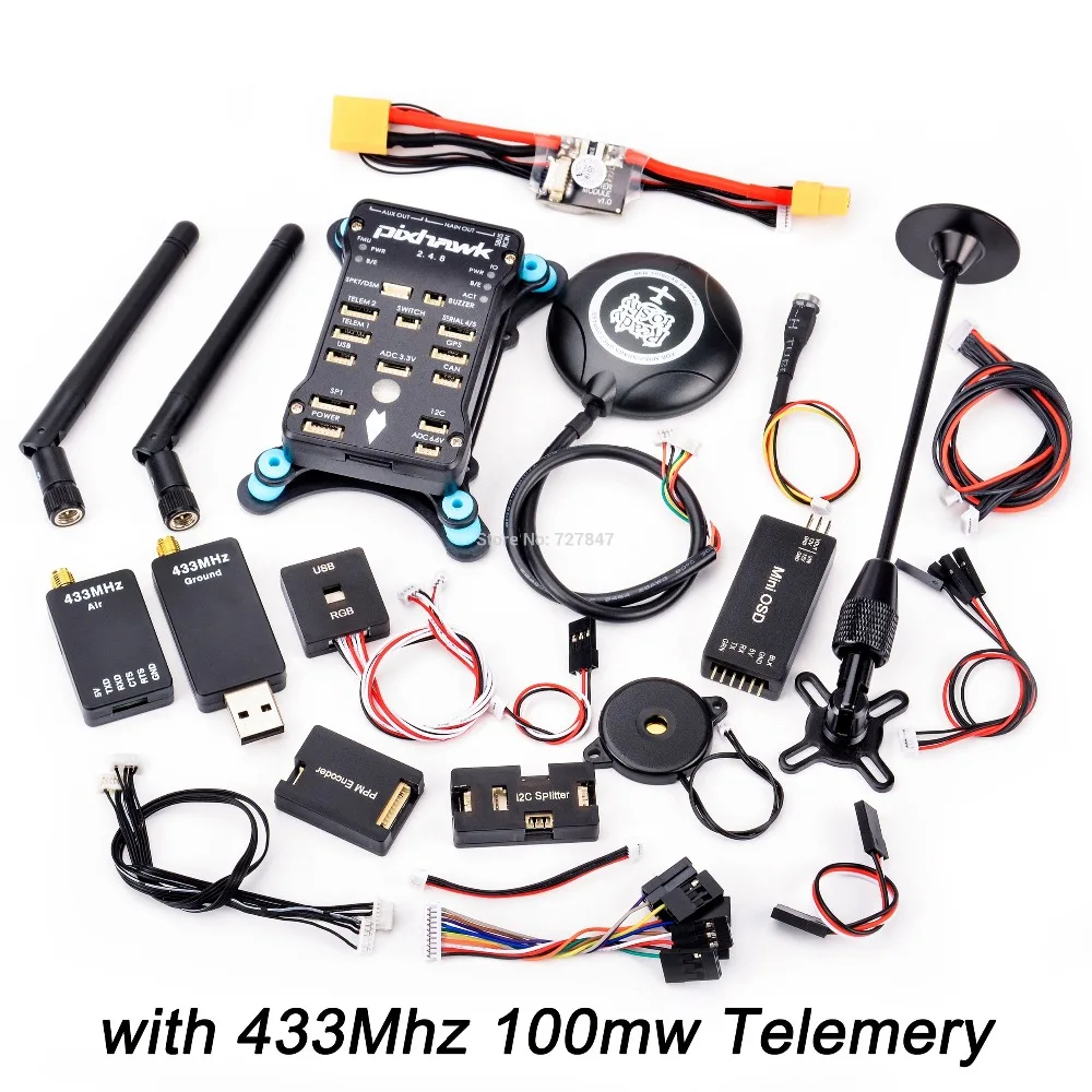 Pixhawk px4 PIX 2.4.8 32 бит Игровые Джойстики+ 433/915 телеметрии+ m8n GPS+ minim OSD+ pm+ Детская безопасность выключатель+ зуммер+ RGB+ стр./мин+ I2C+ 16 г SD
