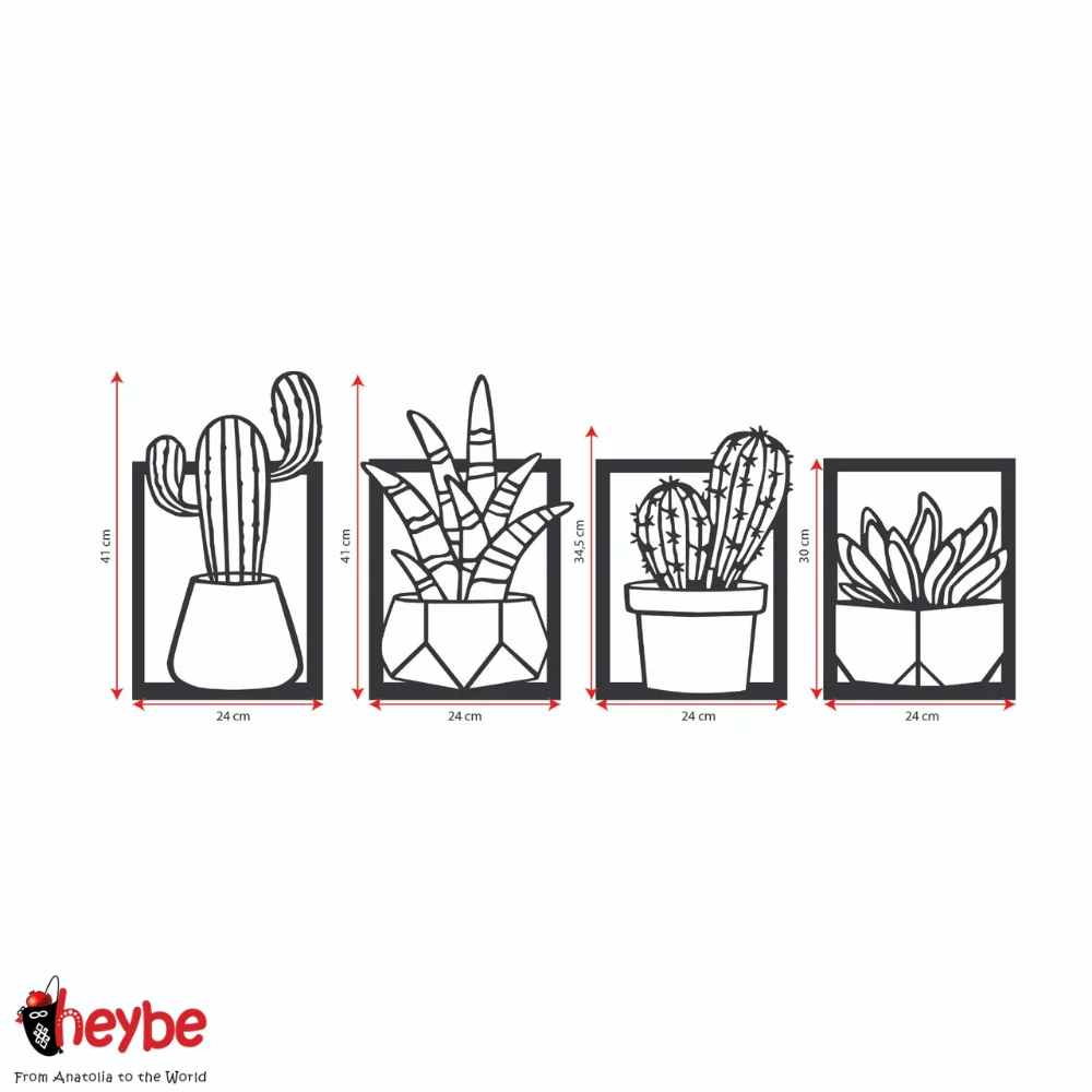 Деревянная ваза для цветов кактуса Настенное художественное оформление