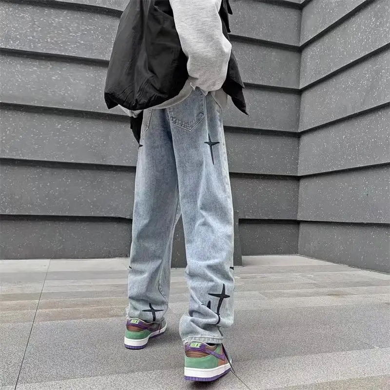 Street Men's Denim Trousers Baggy Jeans Streetwear Pants Kpop Clothes Hip Hop Trendyol Harajuku Vintage Man Clothing
