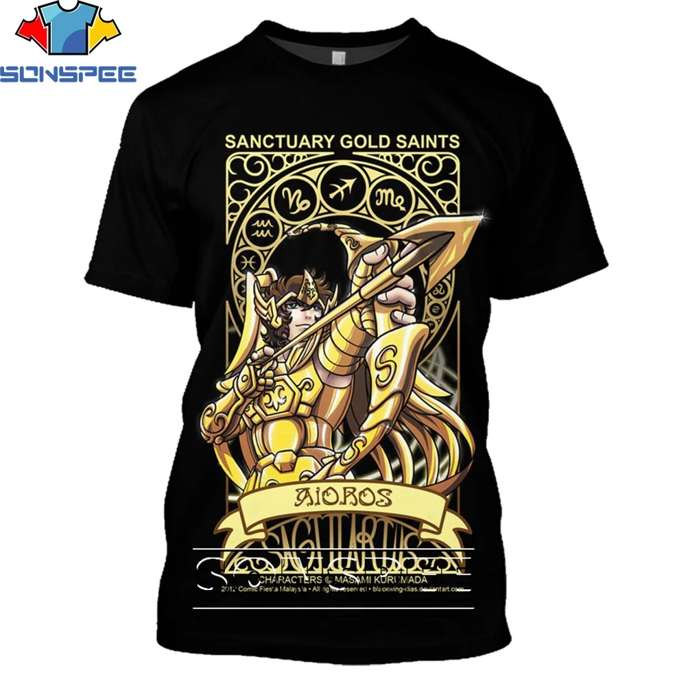 

SONSPEE Knight Of The Zodiac Anime Japan 3D T-shirt Summer Cool Casual Men T Shirts Fashion Streetwear Unisex Short Sleeve Top