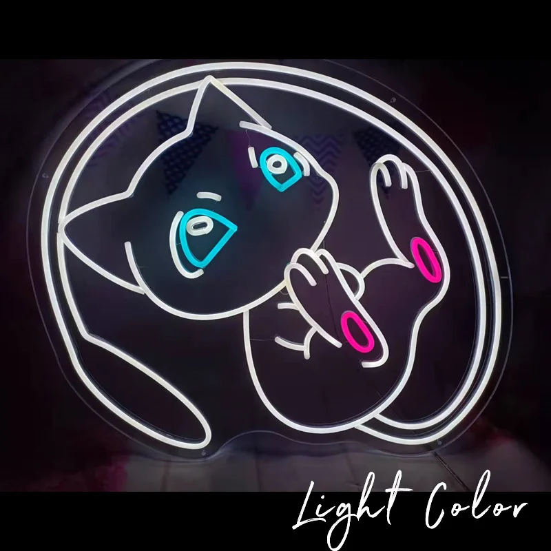 

Custom Anime Japanese MEW Neon Sign Light LED Wall Hanging Decor Indoor for Home Room Bedroom Party Birthday Gift