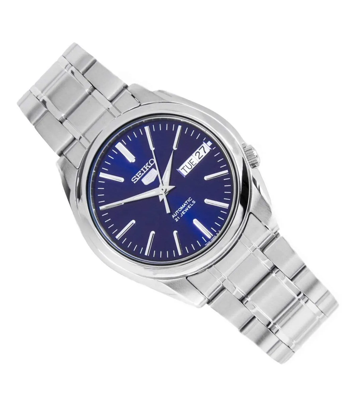 Мужские автоматические часы Seiko 5 SNKL43K1 синий циферблат 37 мм стальной ремешок