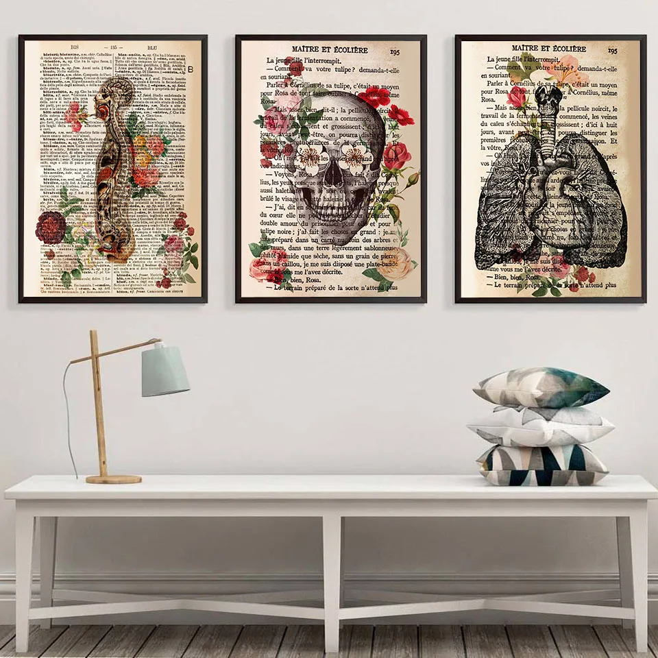 Художественный постер с анатомии человека настенная Картина на холсте