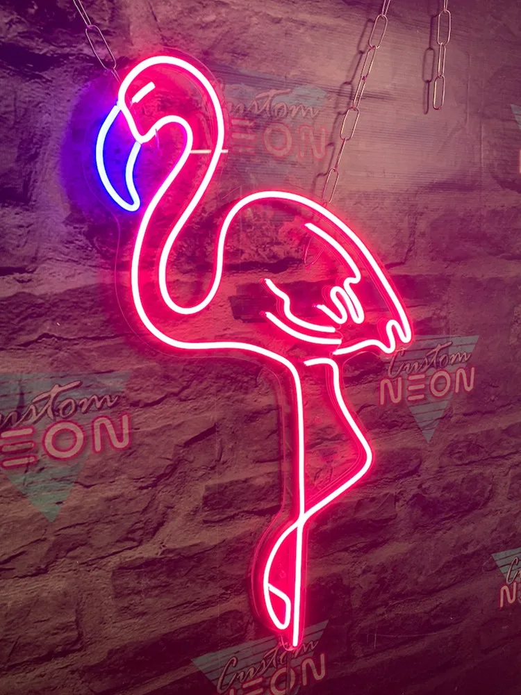 Розовый фламинго на заказ неоновая вывеска светодиодсветодиодный гибкая доска
