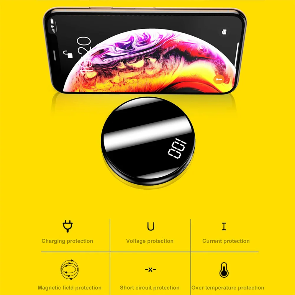 power bank повербанк FLOVEME зеркальный Мини светодиодный внешний аккумулятор 20000 мА/ч