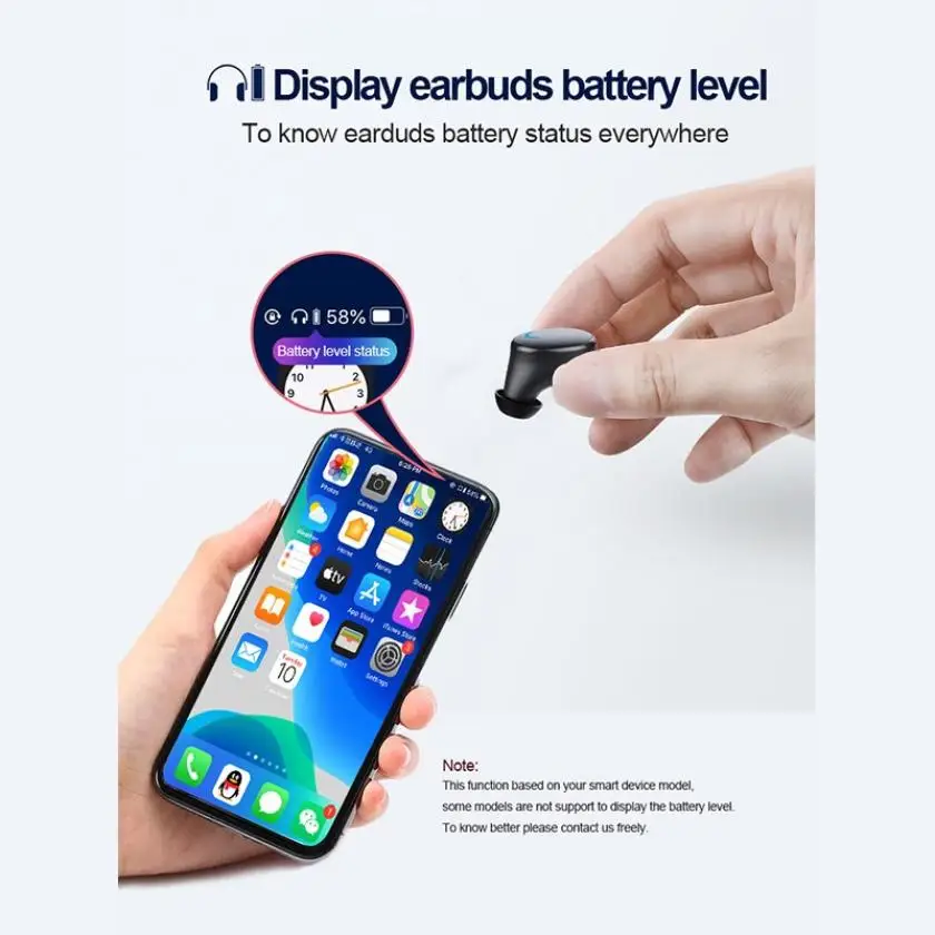 Беспроводная Bluetooth гарнитура со светодиодным дисплеем сенсорное управление