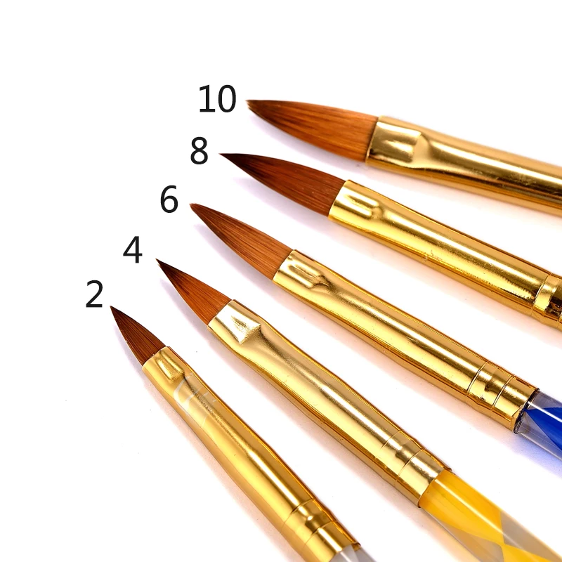 #6 #8 акриловая вращающаяся кисточка с кристаллами для наращивания акрилового