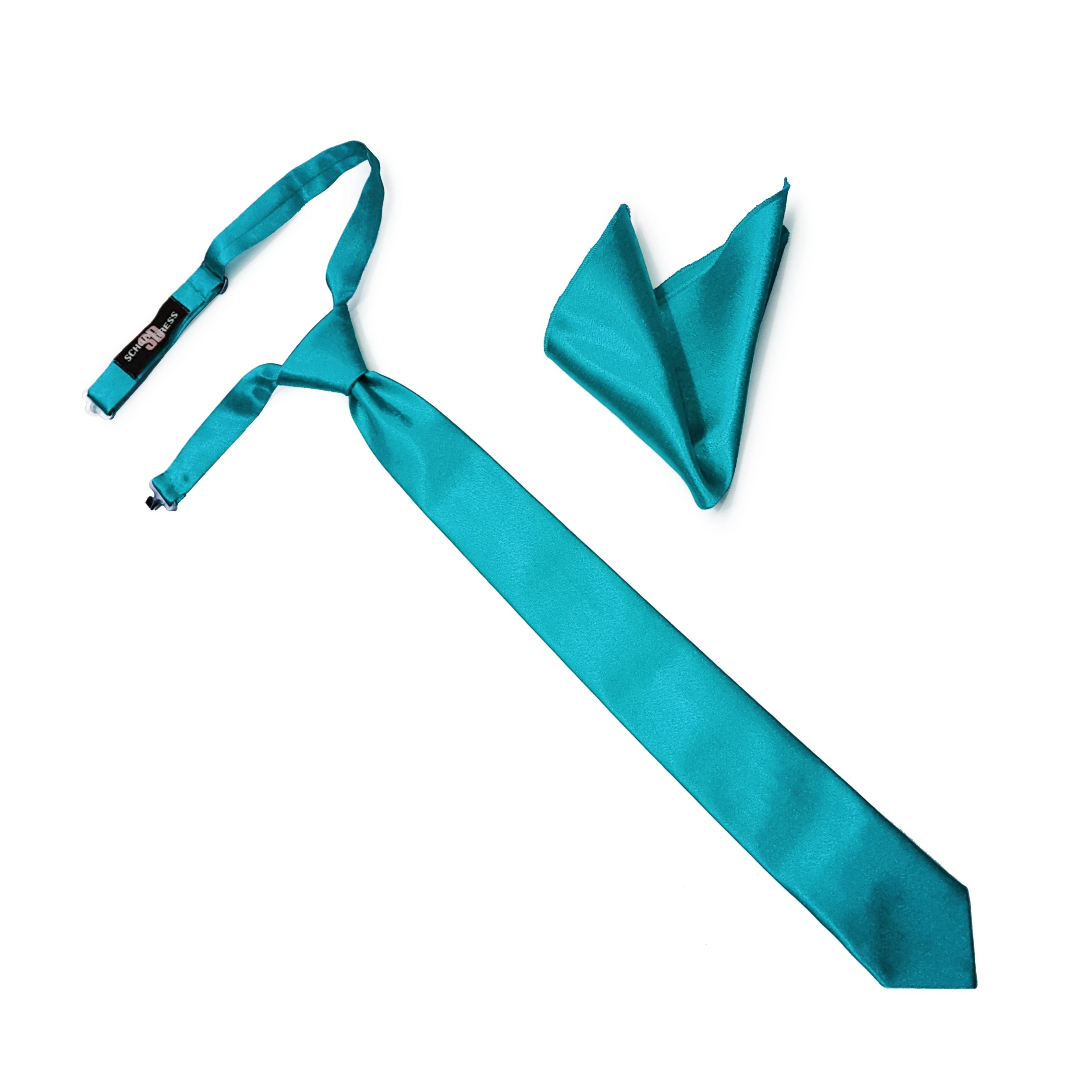 Галстук на ремешке с нагрудным платком цвет морская волна. паше / только платок в